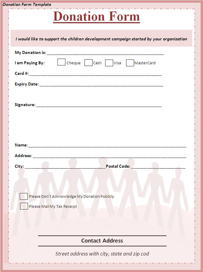 Charity Sponsorship Form Template