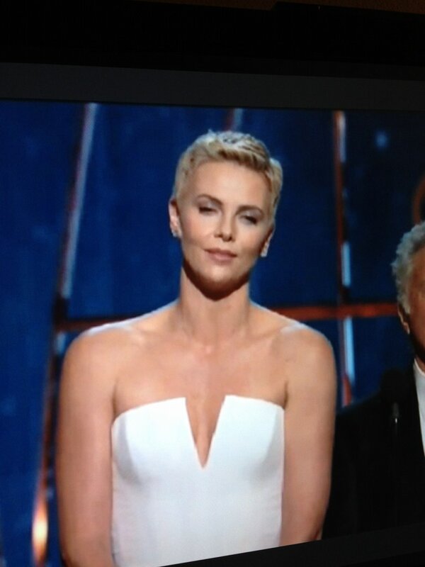 Charlize Theron Haircut Oscars