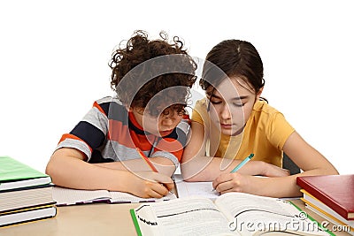 Children Doing Homework Clipart