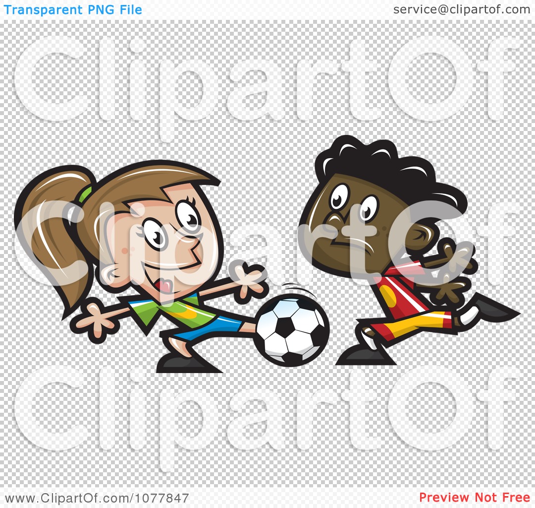 Children Playing Football Clipart