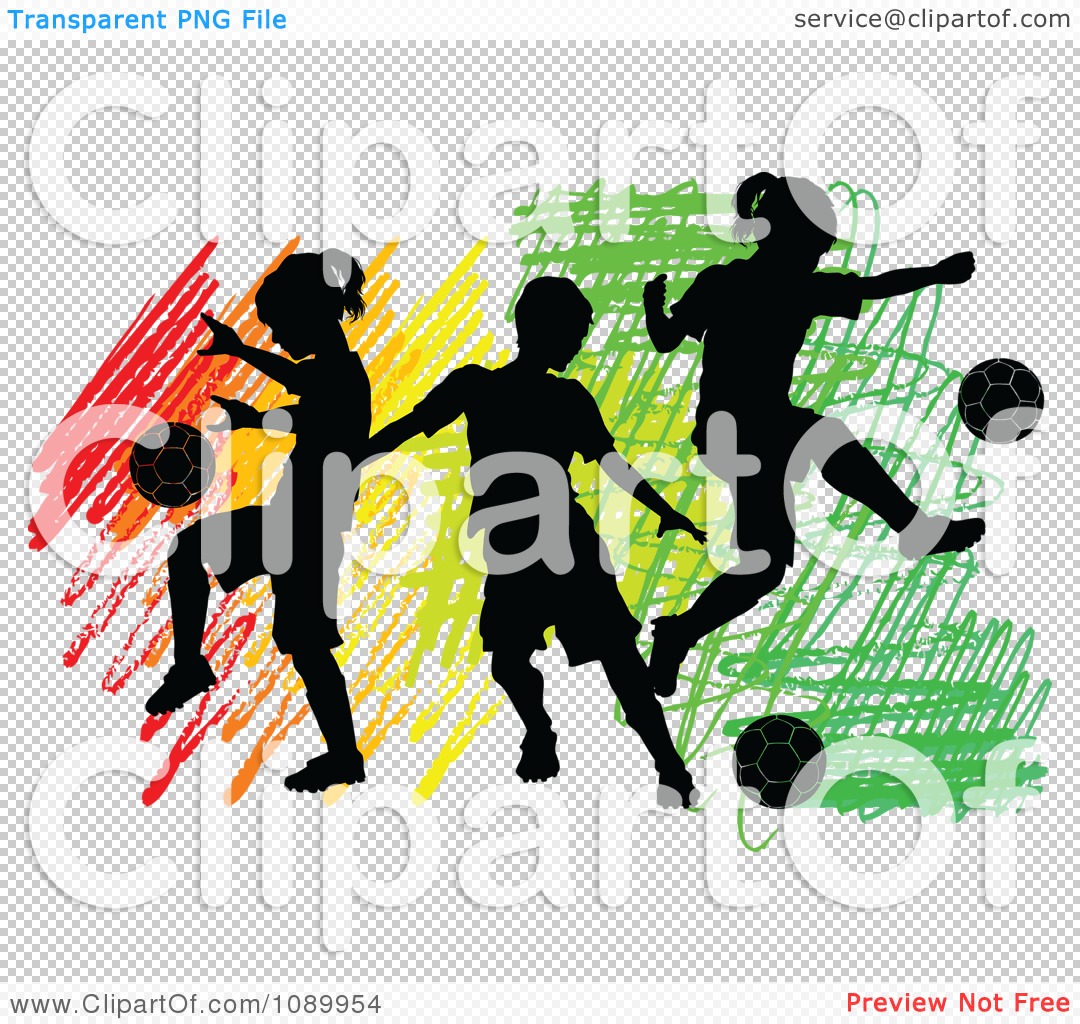 Children Playing Football Clipart