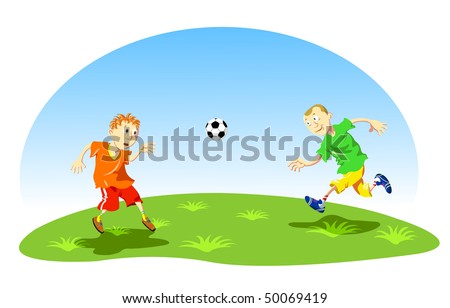 Children Playing Football Clipart