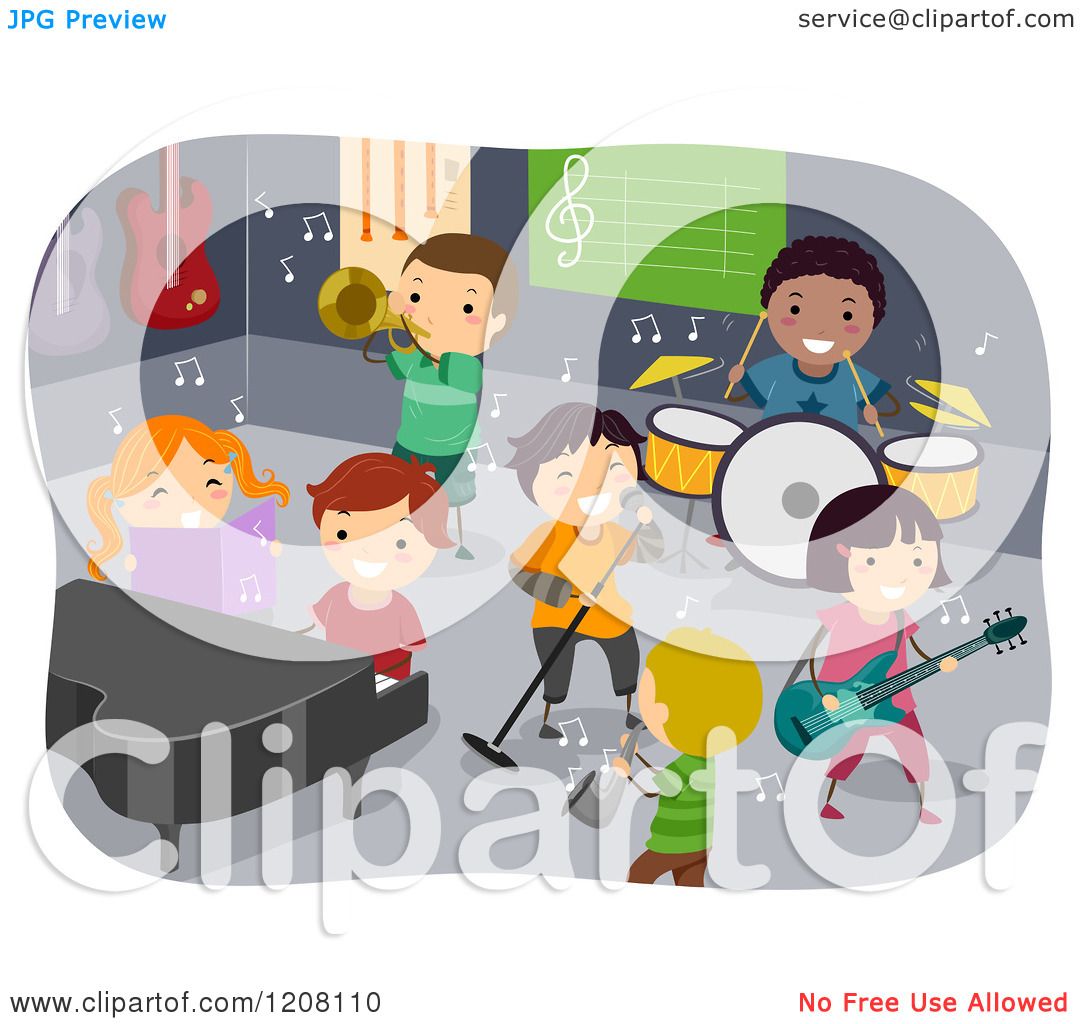 Children Playing Musical Instruments Clipart