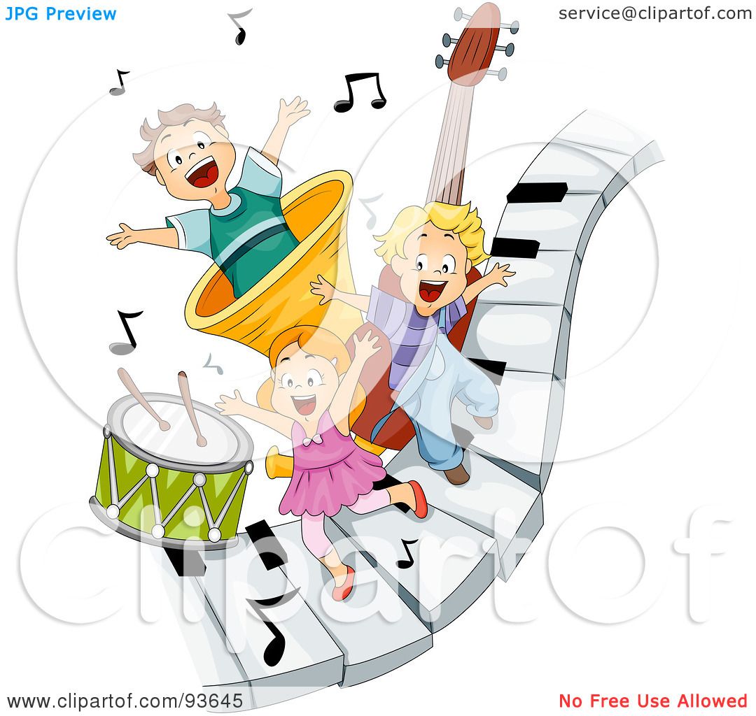 Children Playing Musical Instruments Clipart