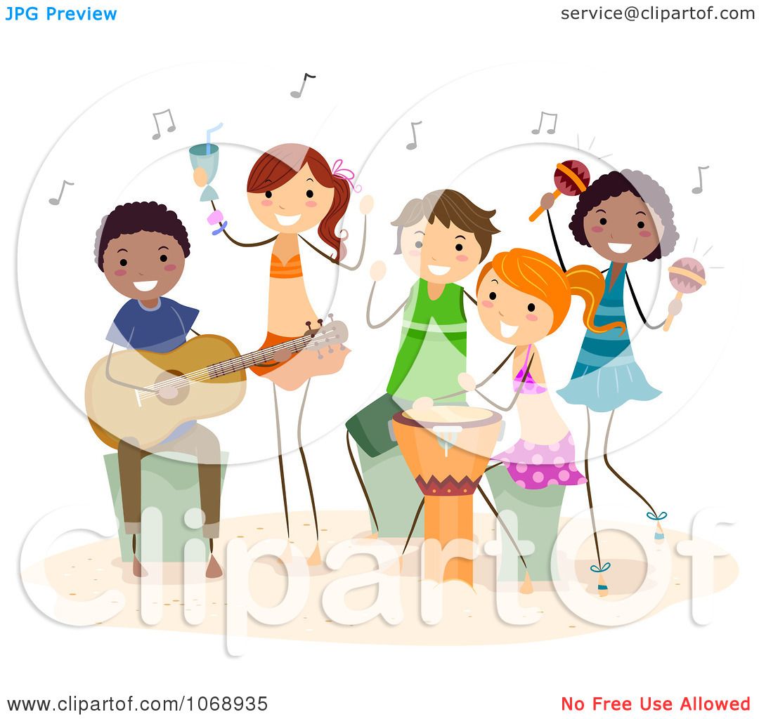 Children Playing Musical Instruments Clipart