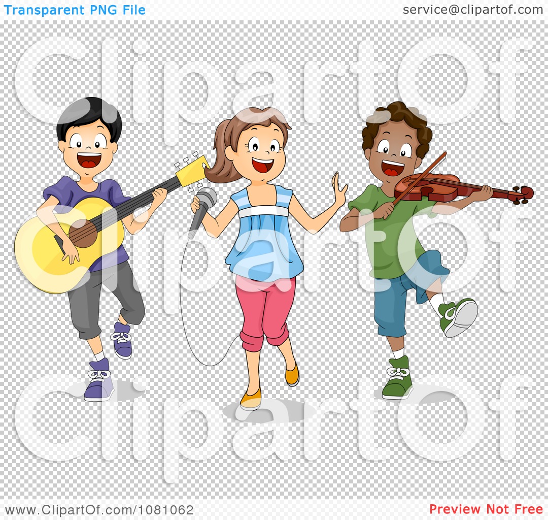 Children Playing Musical Instruments Clipart