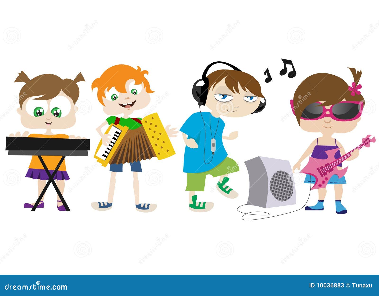 Children Playing Musical Instruments Clipart