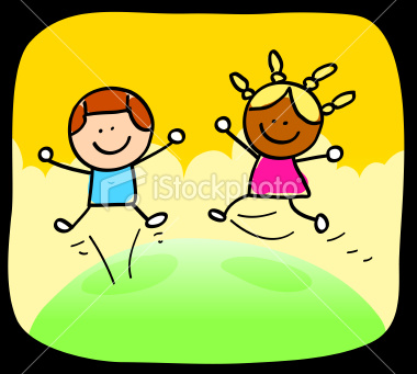 Children Playing Together Cartoon