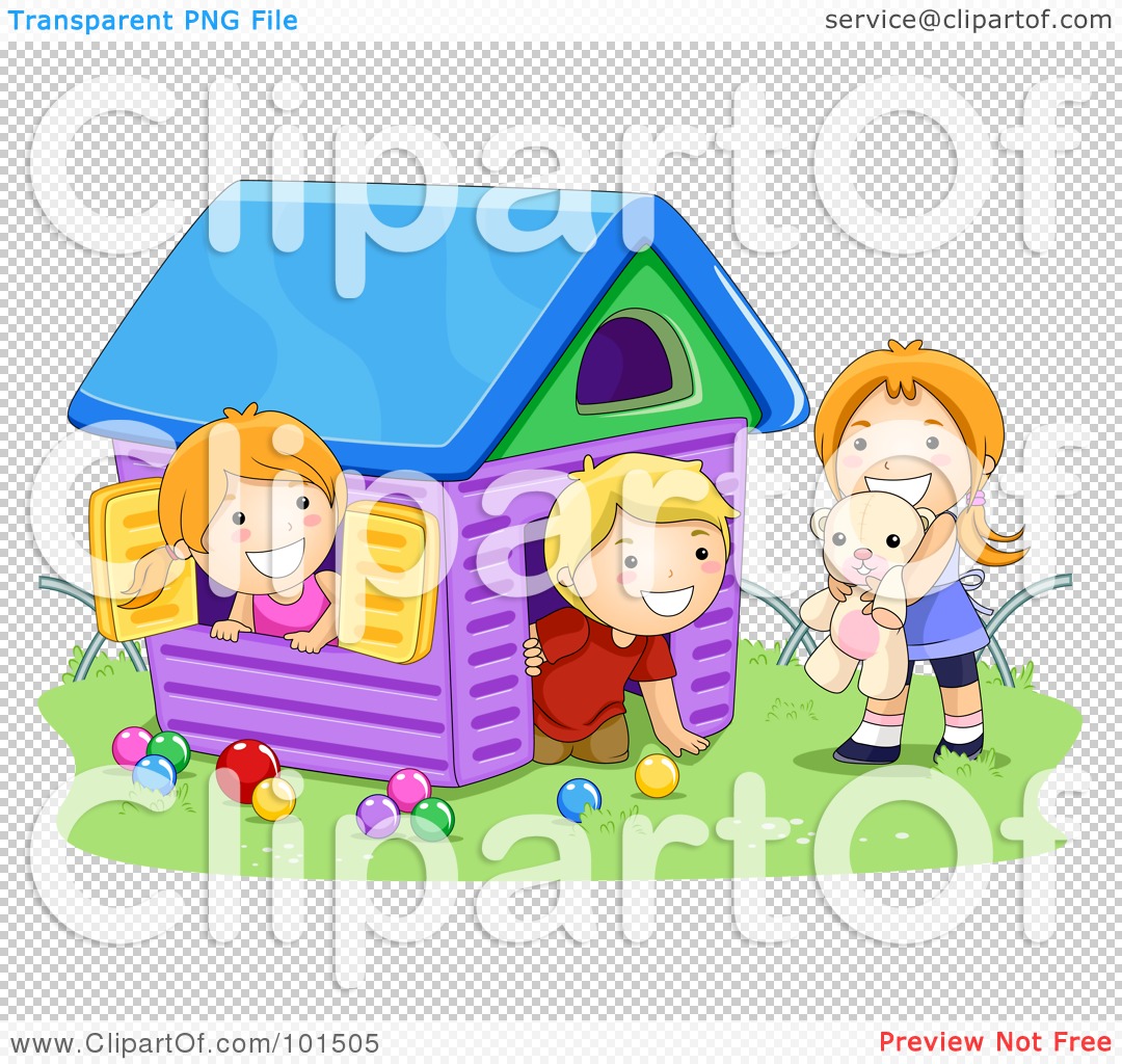 Children Playing With Toys Clipart