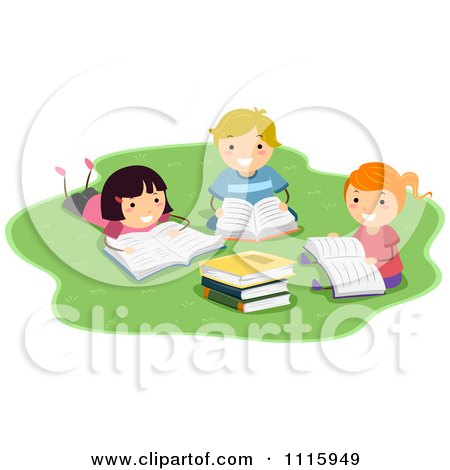 Children Reading Clip Art Free