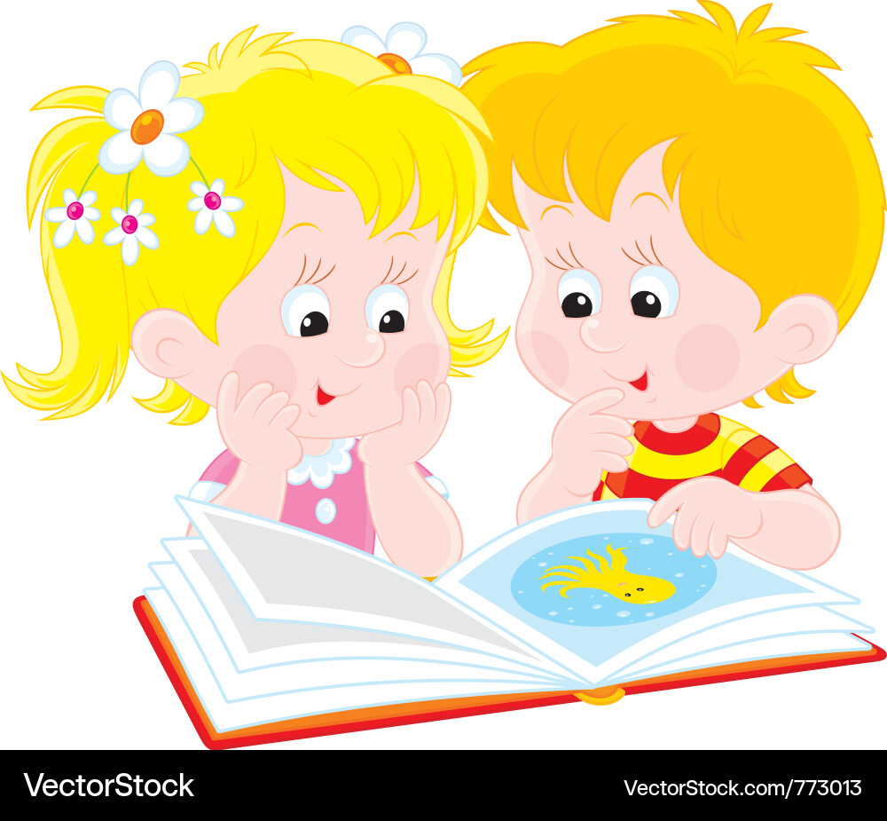 Children Reading Clip Art Free