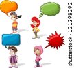 Children Speaking Cartoon