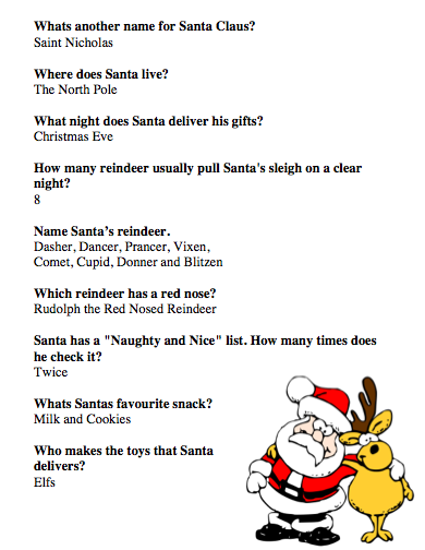 Christmas Quizzes For Kids And Answers