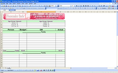 Christmas Shopping List Template Excel