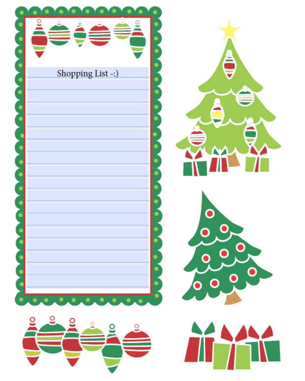 Christmas Shopping List Template Free