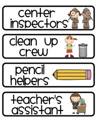 Classroom Jobs Clipart