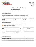 Club Membership Application Form Template