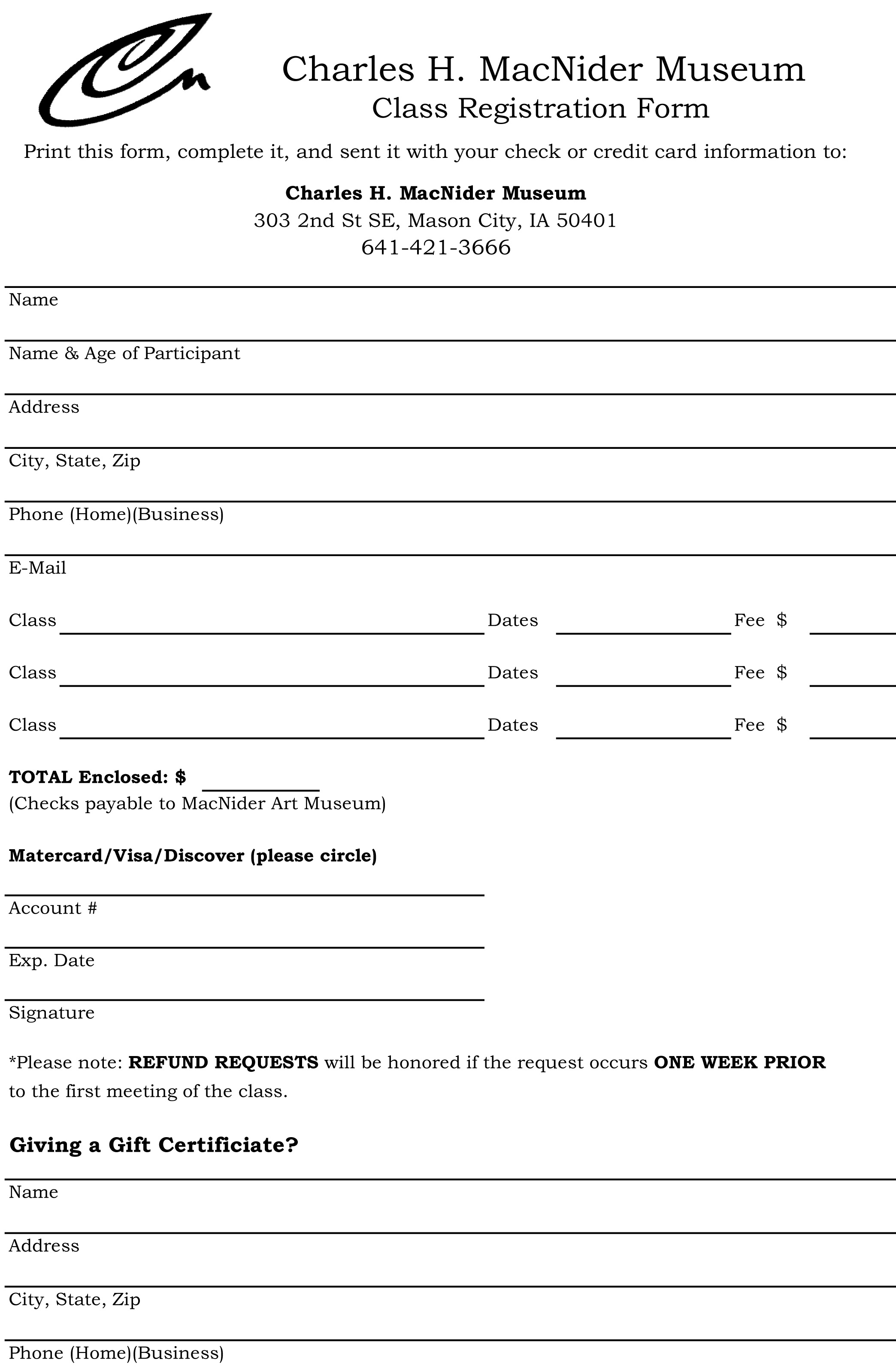 Club Membership Form Sample