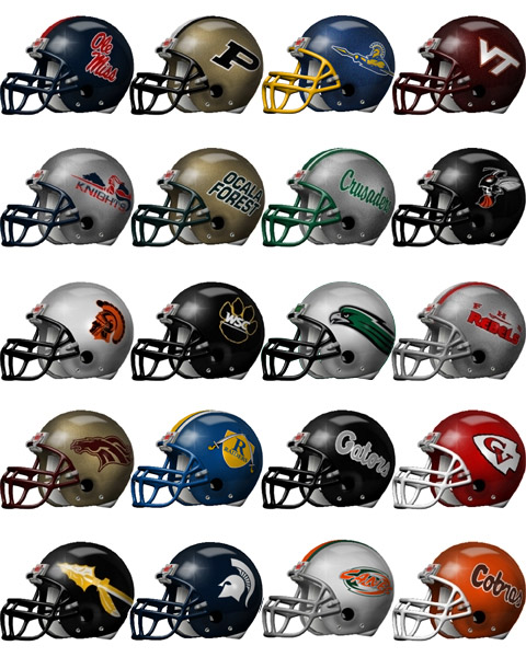 College Football Helmets Logos