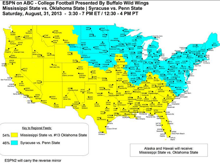 College Football Map 2013