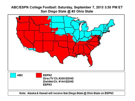 College Football Map Of The Us