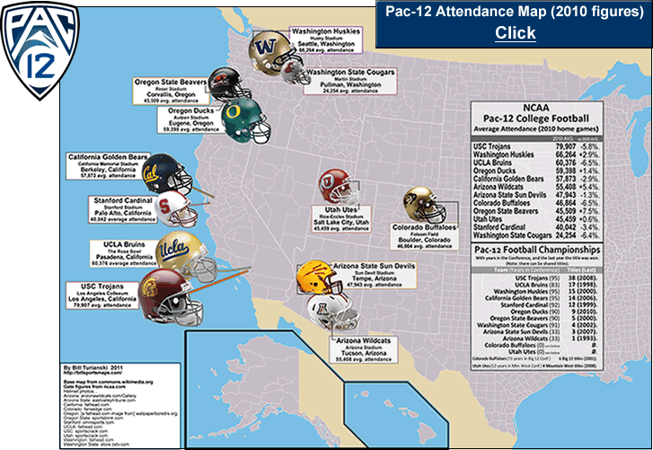 College Football Teams Map