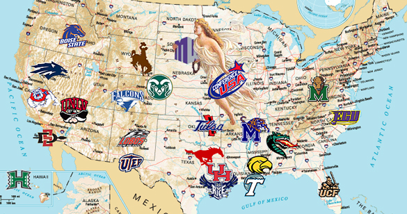 College Football Teams Map