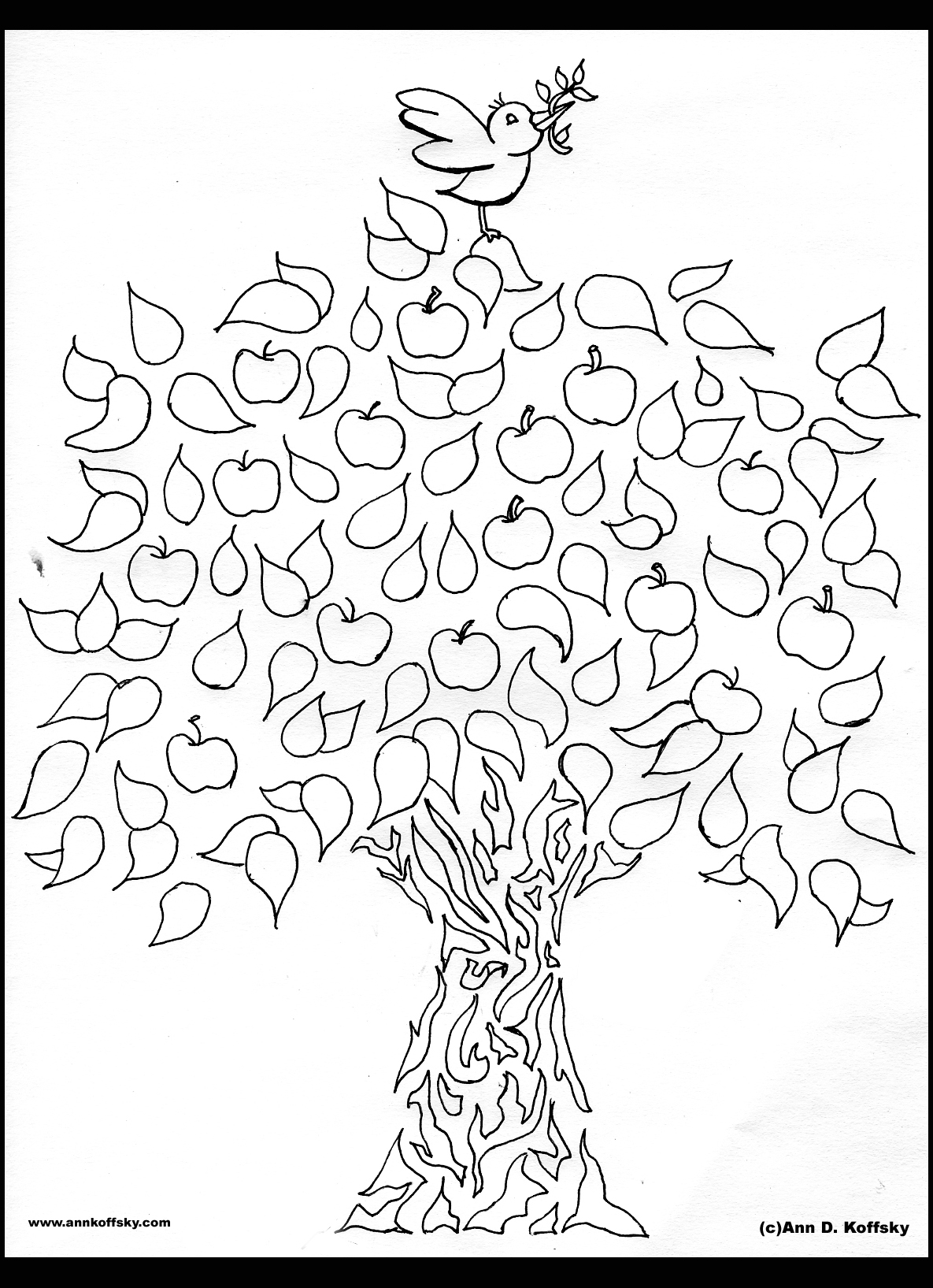 Coloring Pages Apple Tree