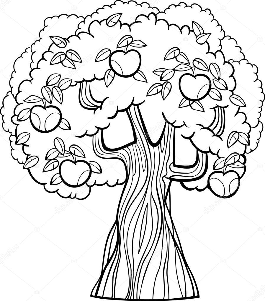 Coloring Pages Apple Tree