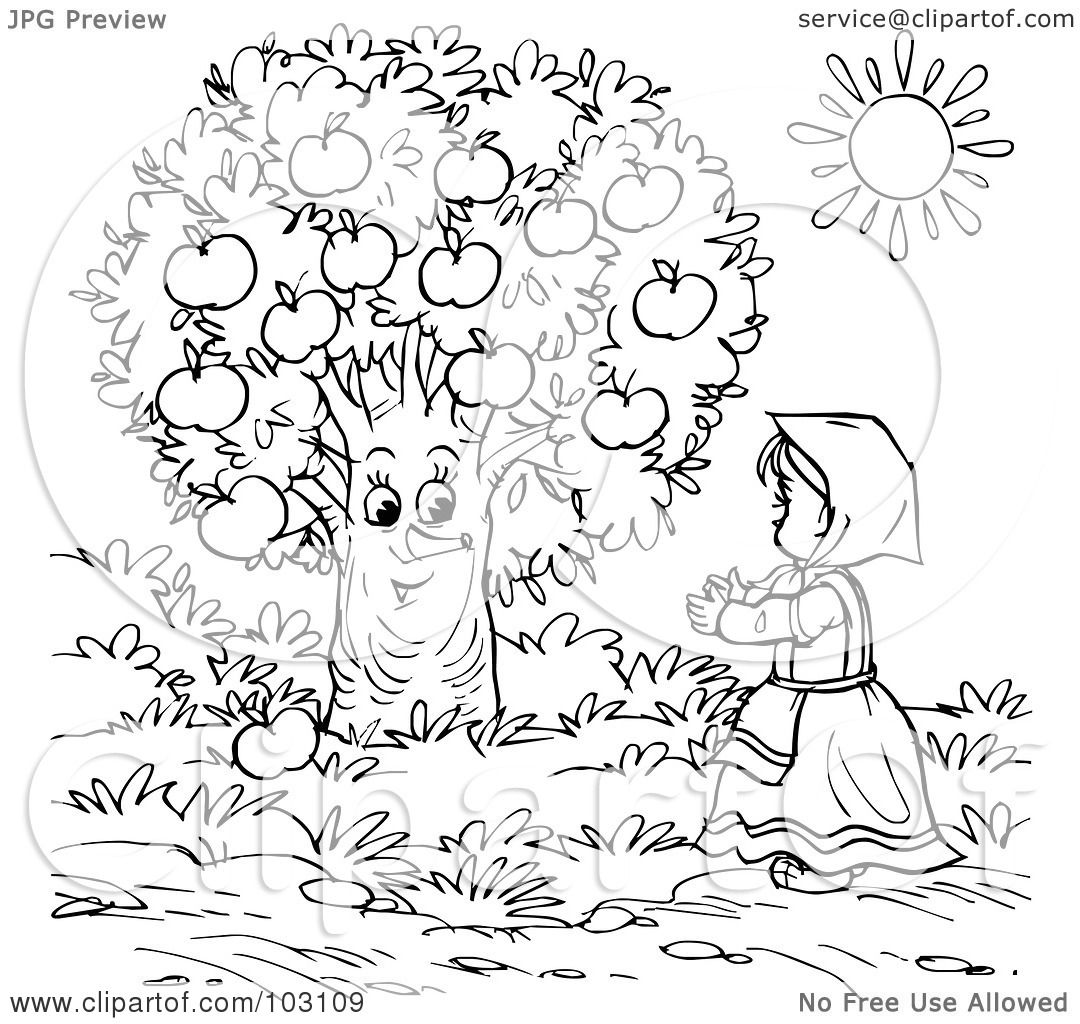 Coloring Pages Apple Tree