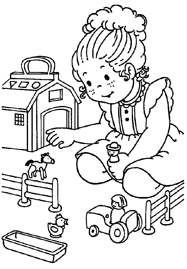 Coloring Pictures Of Children Playing Together