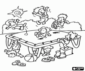 Coloring Pictures Of Children Playing Together