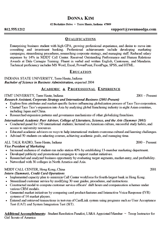 Computer Skills Resume Example