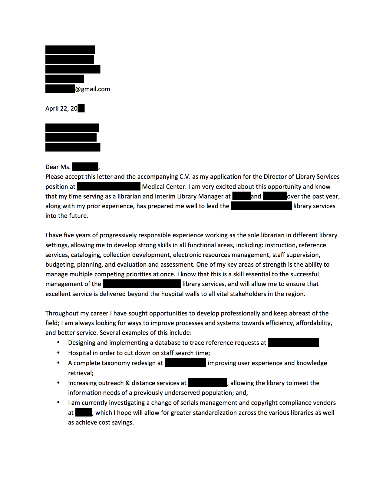 Consulting Cover Letter Template