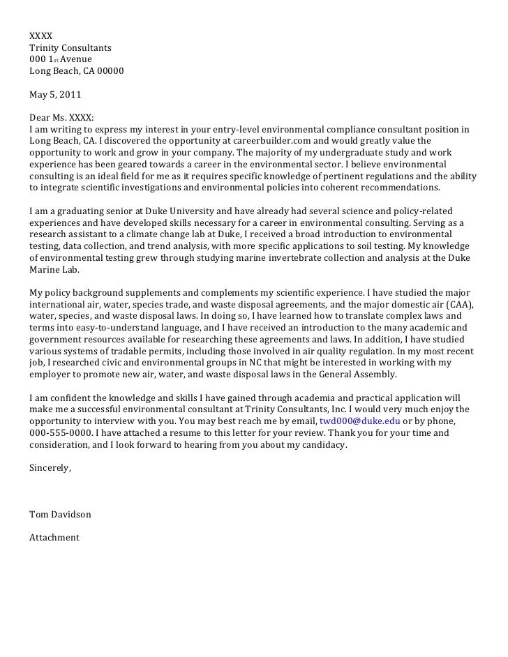 Consulting Cover Letter Template