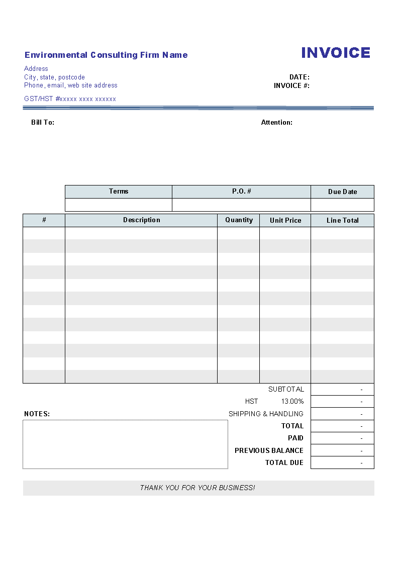 Consulting Invoice Template