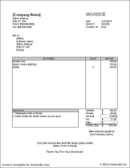 Consulting Invoice Template