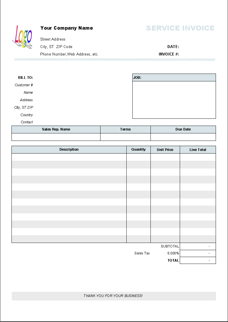 Consulting Services Invoice Template