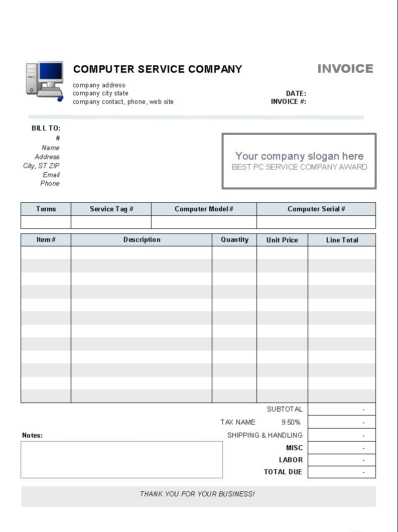 Consulting Services Invoice Template Word