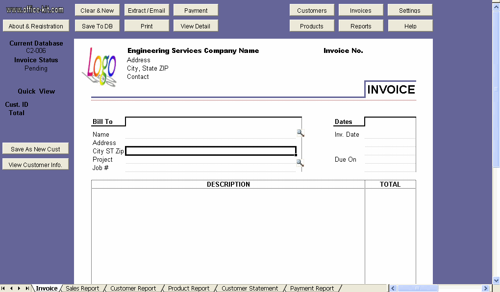 Consulting Services Invoice Template Word