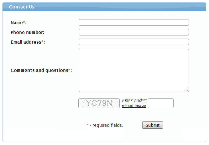 Contact Us Form Example