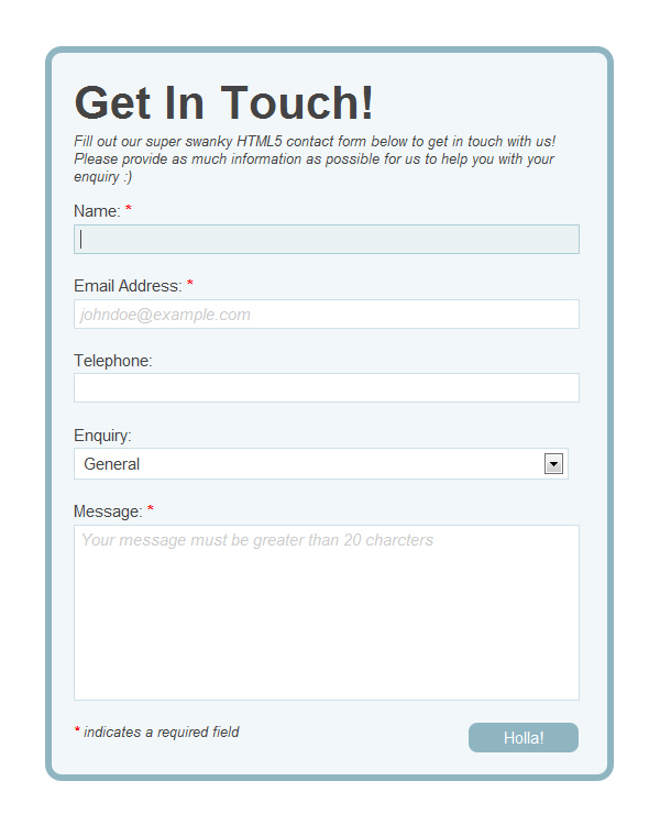 Contact Us Form In Php Demo