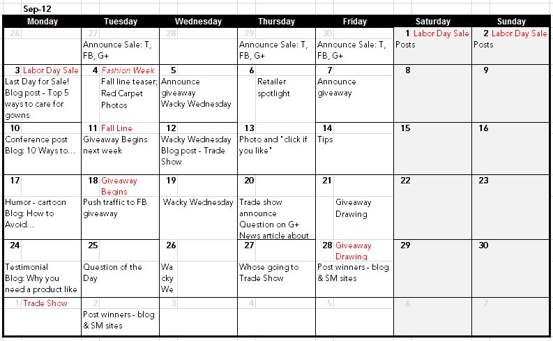 Content Marketing Calendar