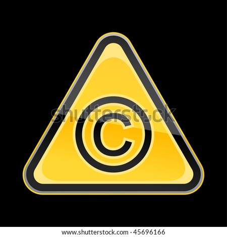 Copyright Sign Black Background