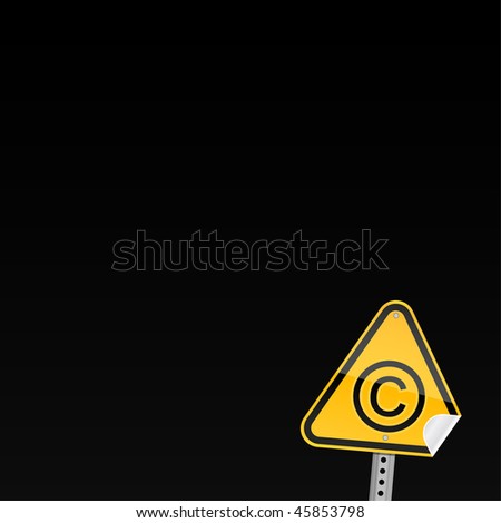 Copyright Sign Black Background