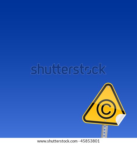 Copyright Sign Black Background