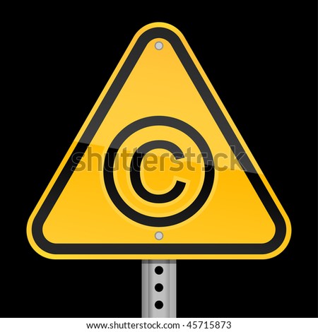 Copyright Sign Black Background