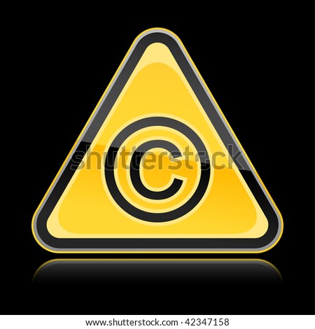 Copyright Sign Black Background