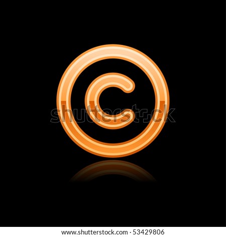 Copyright Sign Black Background