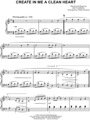 Create In Me A Clean Heart Sheet Music